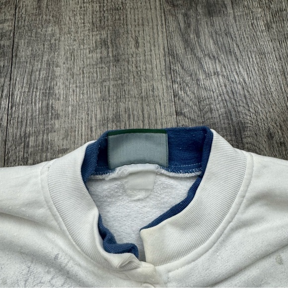 Vtg Winter Scenery Snow Cardinal Bird All Over Print Button Grandma Sweatshirt - Picture 6 of 7